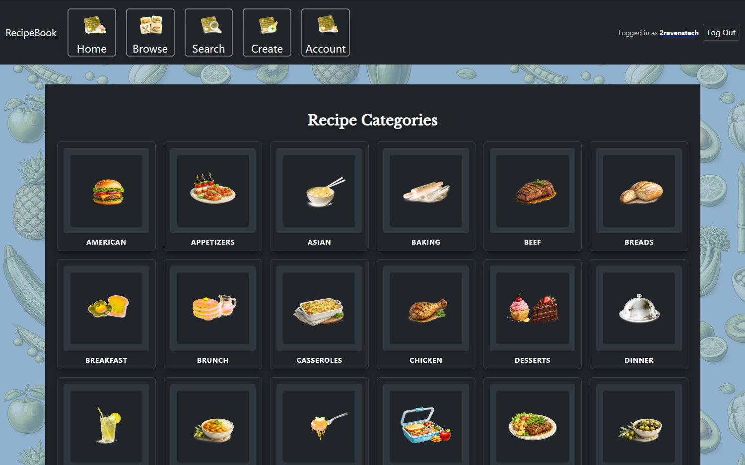 Recipebook screenshot